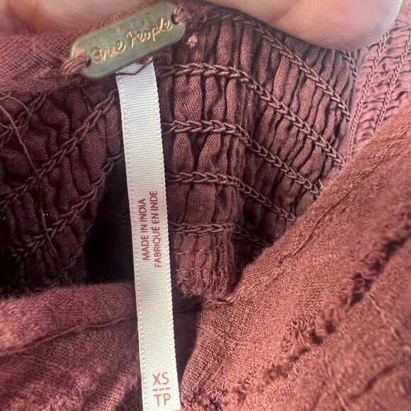 NWOT Free People Sundrenched Mini Dress in Faded Maroon - Size S - Picture 6 of 8